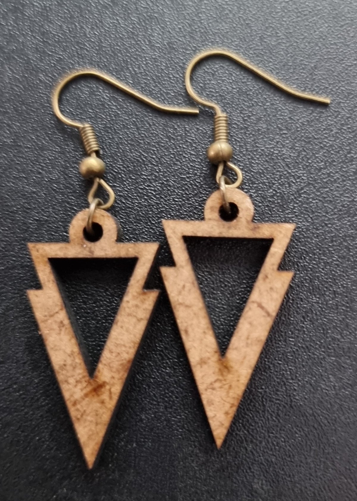 Boucles d'oreilles (1 paire) en bois de marqueterie