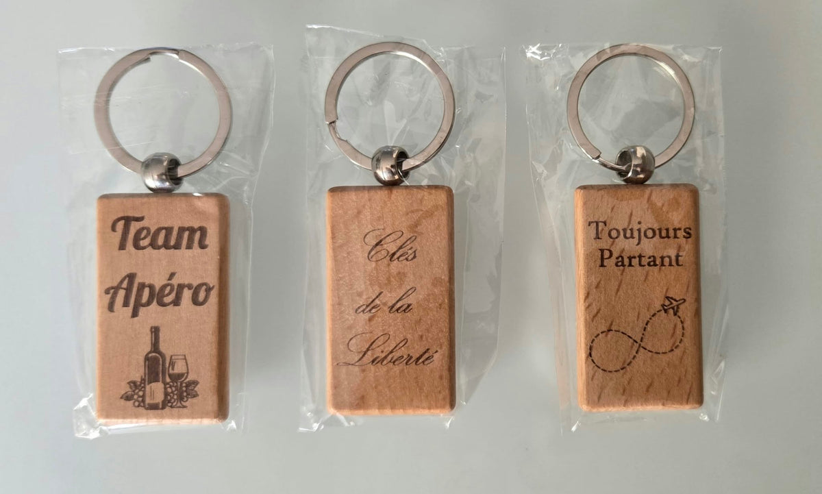 Porte-clés personnalisable en bois