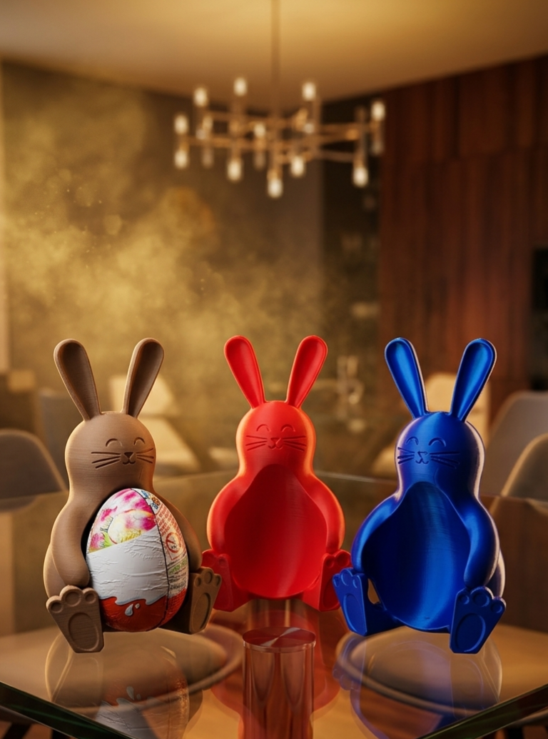 Le Lapin de Pâques porteur d'un œuf surprise.